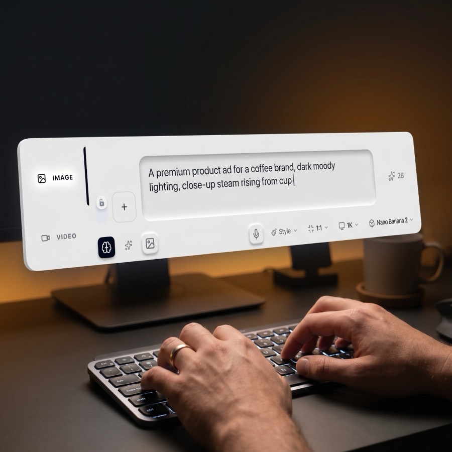 Typing a prompt in the Caleb AI composer